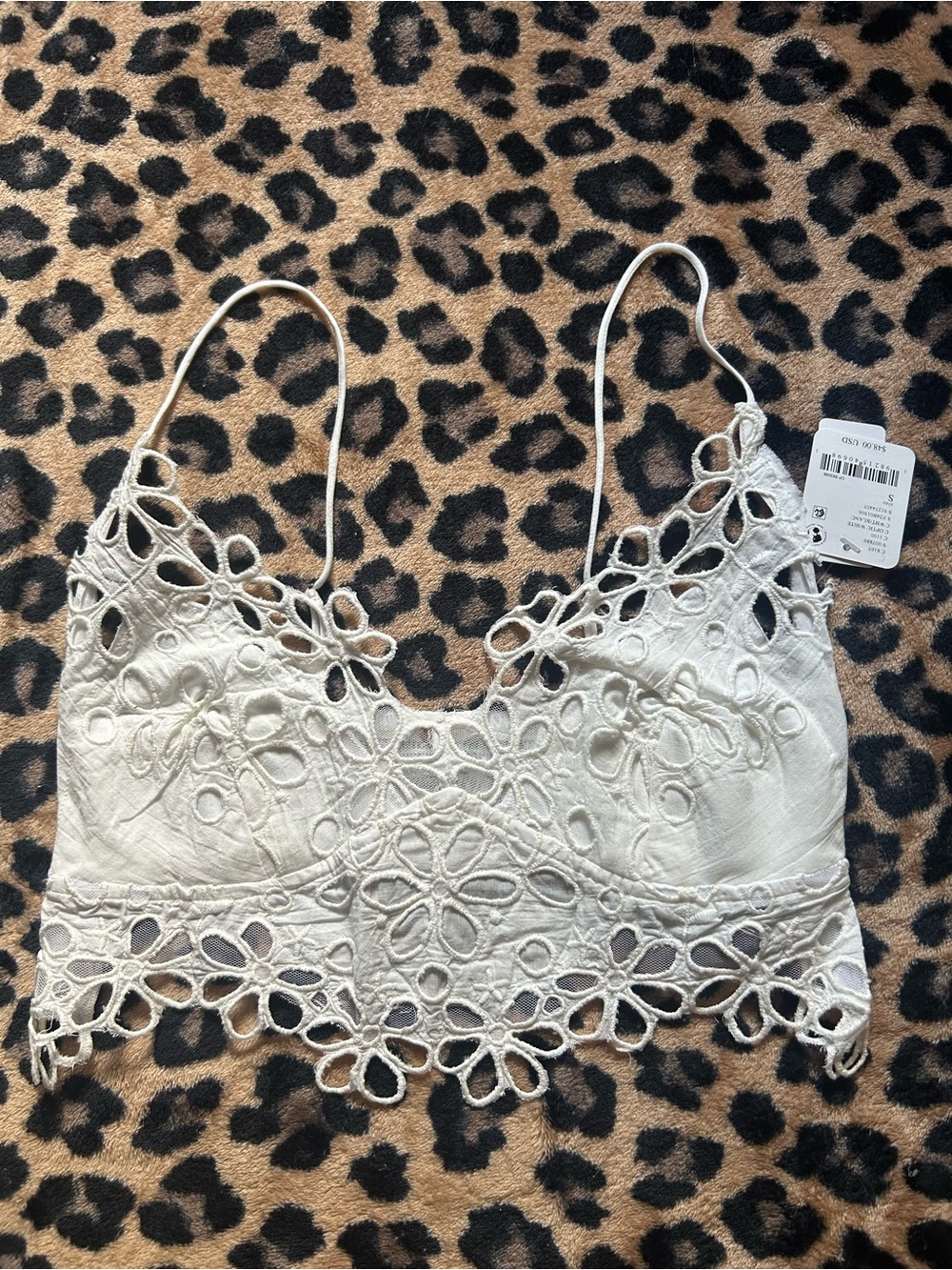 Free People White Crochet Lace Bralette size small